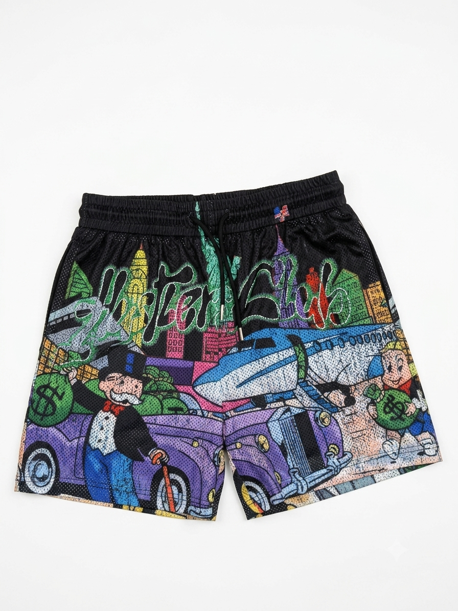 Monopoly Black Mesh Shorts