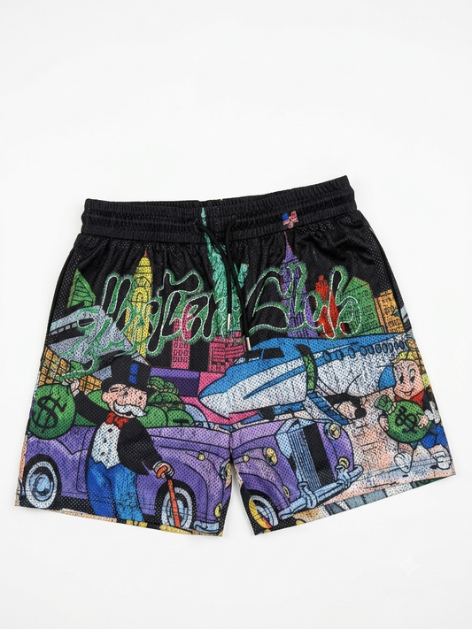 Monopoly Black Mesh Shorts